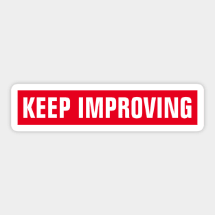 Keep Improving - Red Rectangle Sticker